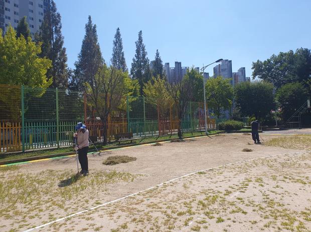 주암면중학교 운동장 소금살포, 전국산업안전으로 걱정 끝! 관련 이미지