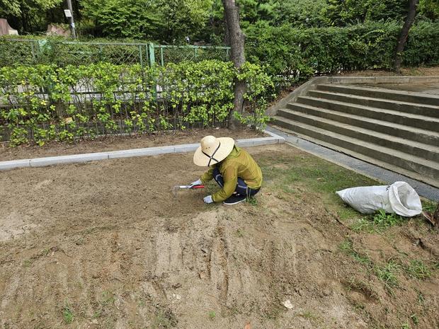 암태면병설유치원 운동장 모래보충, 전국산업안전으로 깨끗하고 안전한 놀이 공간 만들어봐!